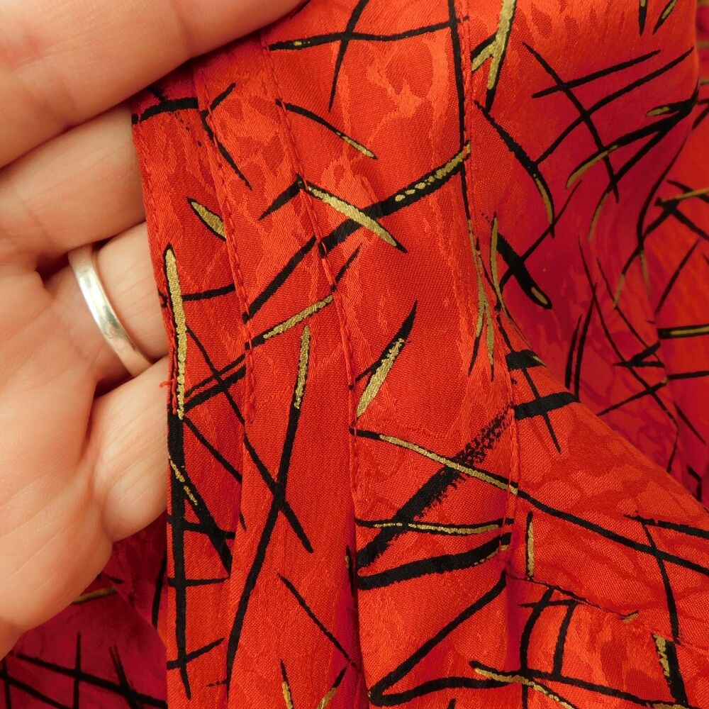 Nora Noh Vintage Silk Tunic Top Red Dolman Sleeve Flowing Size 4 Loose Fit MINT! - Picture 13 of 15